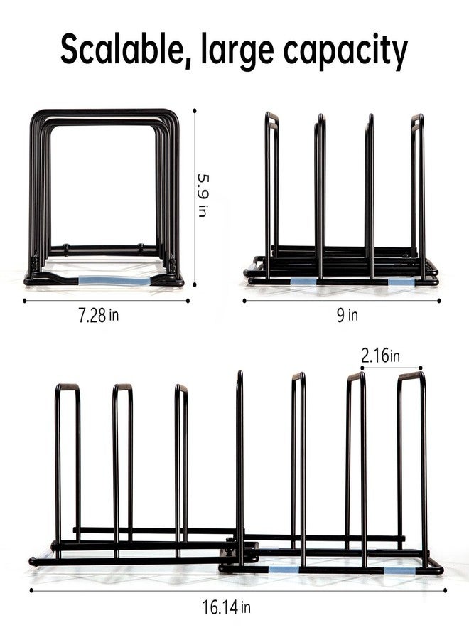 Eyskutvjc Cutting Board Organizer, Adjustable Pot and Pan Organizer Rack, Kitchen Cabinet Holder for Cutting Board,Baking Tray, Cookie Sheet, Bakeware Organizer for Countertop - Image 2